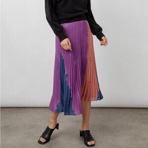 Rails Women’s Delphine Dusk Ombre High Elastic Waist Pleated Midi Skirt Size M